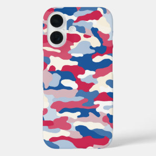 Red White & Blue Camouflage iPhone 16 Hülle