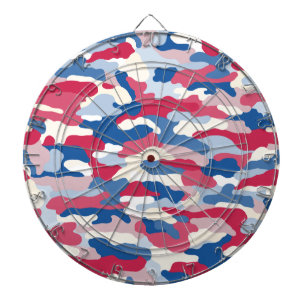Red White & Blue Camouflage Dartscheibe
