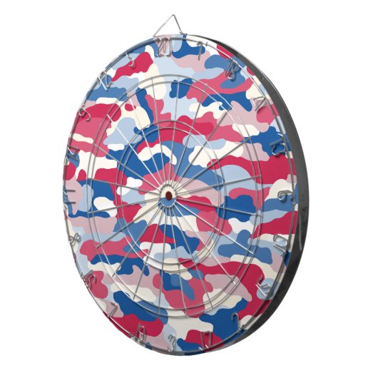 Red White & Blue Camouflage Dartscheibe (Vorderseite rechts)