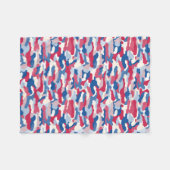 Red White & Blue Camouflage Fleecedecke (Vorderseite (Horizontal))