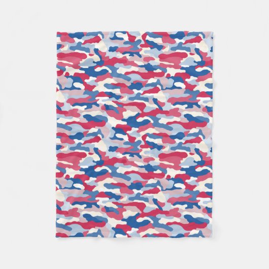 Red White & Blue Camouflage Fleecedecke (Vorderseite)