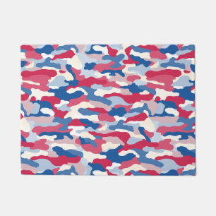 Red White & Blue Camouflage Fußmatte