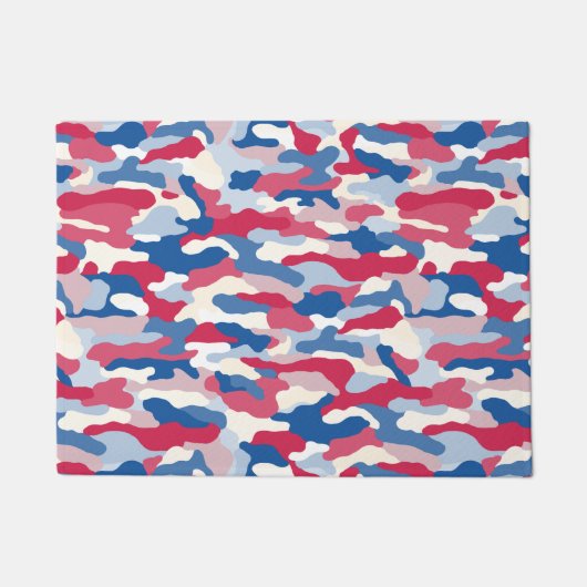 Red White & Blue Camouflage Fußmatte (Vorderseite)