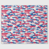 Red White Blue Camouflage Geschenkpapier (Flach)