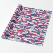 Red White Blue Camouflage Geschenkpapier (Ungerollt)
