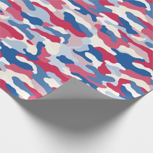 Red White Blue Camouflage Geschenkpapier (Ecke)