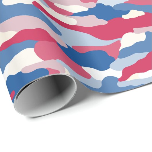 Red White Blue Camouflage Geschenkpapier (Rolleneckpunkt)
