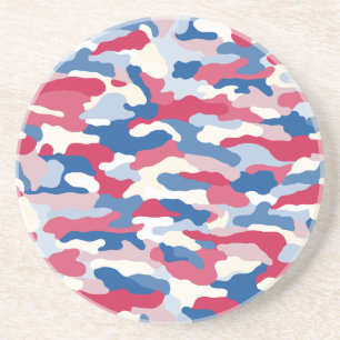 Red White & Blue Camouflage Getränkeuntersetzer