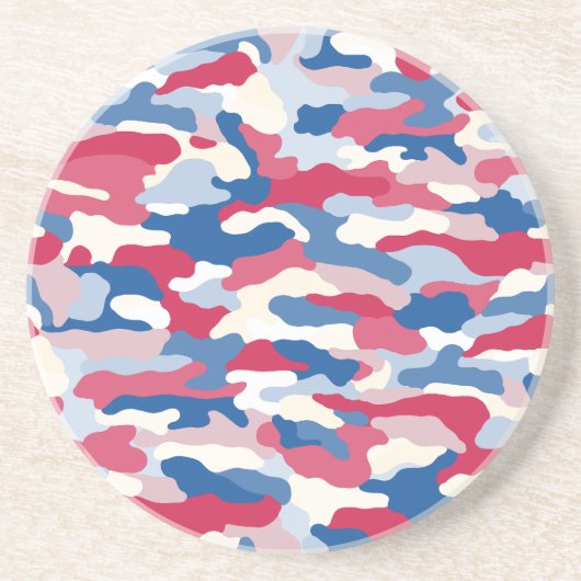 Red White & Blue Camouflage Getränkeuntersetzer (Vorne)
