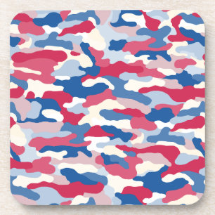 Red White & Blue Camouflage Getränkeuntersetzer