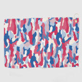 Red White & Blue Camouflage Golfhandtuch (Horizontal)