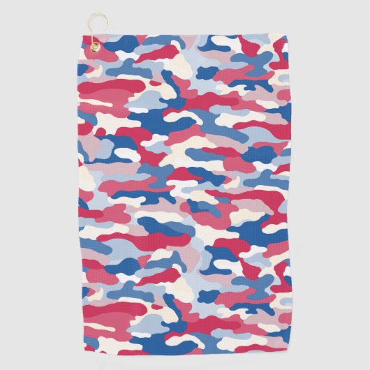 Red White & Blue Camouflage Golfhandtuch (Vorderseite)