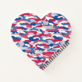 Red White & Blue Camouflage Herz Notizblock (Rückseite)