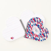 Red White & Blue Camouflage Herz Notizblock (Innenseite)