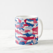 Red White & Blue Camouflage Kaffeetasse (VorderseiteRechts)