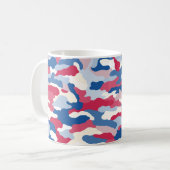 Red White & Blue Camouflage Kaffeetasse (Vorderseite Links)