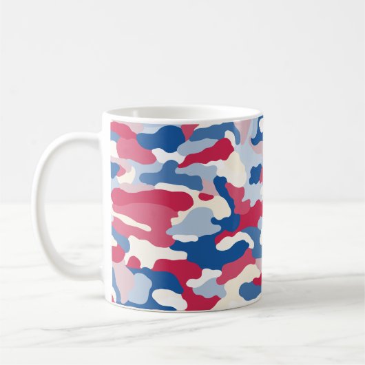 Red White & Blue Camouflage Kaffeetasse (Links)