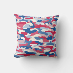 Red White & Blue Camouflage Kissen
