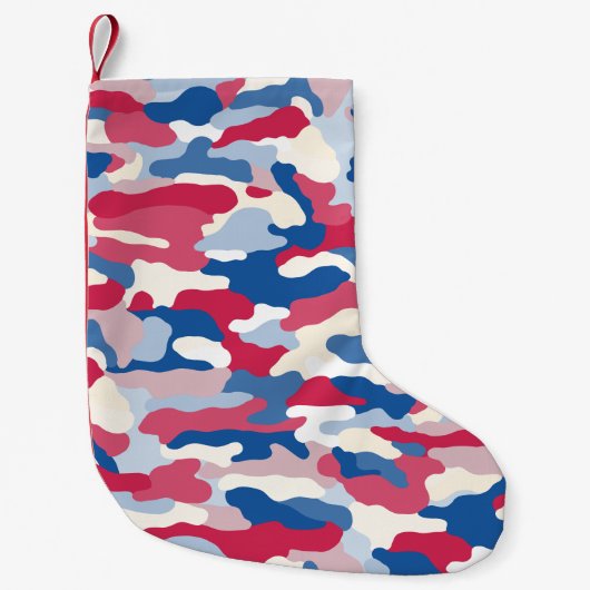 Red White & Blue Camouflage Kleiner Weihnachtsstrumpf (Vorderseite)