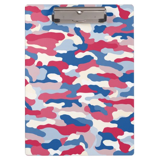 Red White & Blue Camouflage Klemmbrett (Vorderseite)