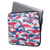 Red White & Blue Camouflage Laptopschutzhülle (Vorderseite Links)