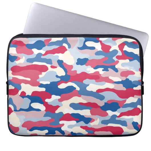 Red White & Blue Camouflage Laptopschutzhülle (Vorderseite)