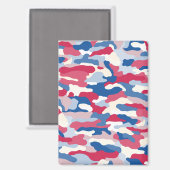 Red White & Blue Camouflage Magnet (Vorderseite/Rückseite)