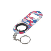 Red White & Blue Camouflage Mini Flaschenöffner (Rückseite Schrägansicht)