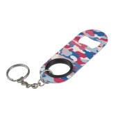 Red White & Blue Camouflage Mini Flaschenöffner (Vorderseite Schrägansicht)