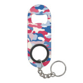 Red White & Blue Camouflage Mini Flaschenöffner (Rückseite)