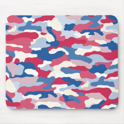 Red White & Blue Camouflage Mousepad (Vorne)