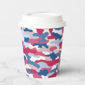 Red White & Blue Camouflage Pappbecher (Links)