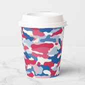 Red White & Blue Camouflage Pappbecher (Rückseite)