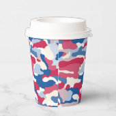 Red White & Blue Camouflage Pappbecher (Rechts)