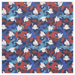 Red White Blue Camouflage Pattern Abschluss Stoff