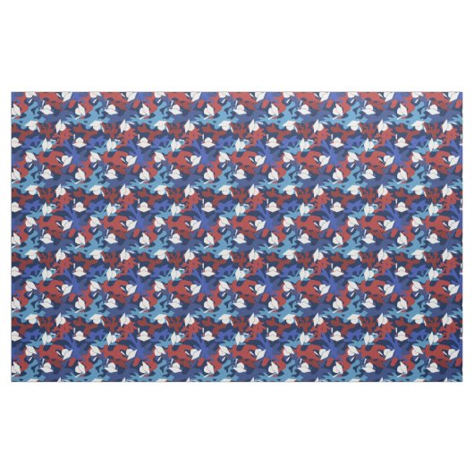 Red White Blue Camouflage Pattern Abschluss Stoff (Fat Quarter (45,7 x 55,9 cm))