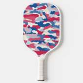 Red White & Blue Camouflage Pickleball Schläger (Rückseite)