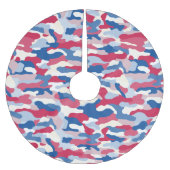 Red White & Blue Camouflage Polyester Weihnachtsbaumdecke (Vorderseite)