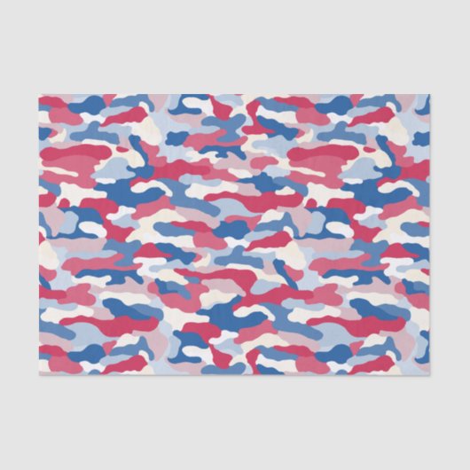 Red White & Blue Camouflage Seidenpapier (Vorderseite)