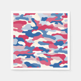 Red White & Blue Camouflage Serviette