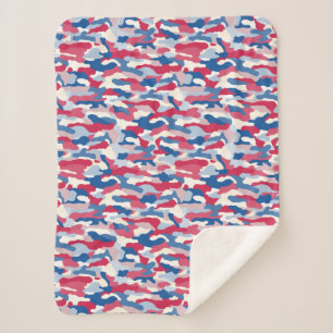 Red White & Blue Camouflage Sherpadecke