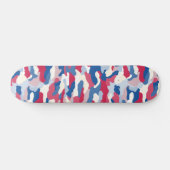 Red White & Blue Camouflage Skateboard (Horizontal)
