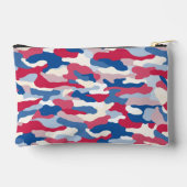 Red White & Blue Camouflage Small Zubehörtasche (Rückseite)