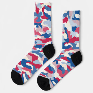 Red White & Blue Camouflage Socken