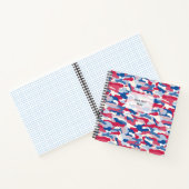 Red White & Blue Camouflage Square Notizblock (Innenseite)