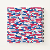 Red White & Blue Camouflage Square Notizblock (Rückseite)