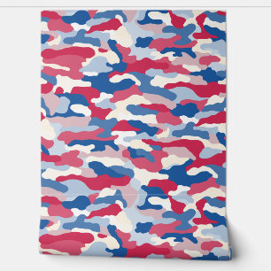Red White & Blue Camouflage Tapete
