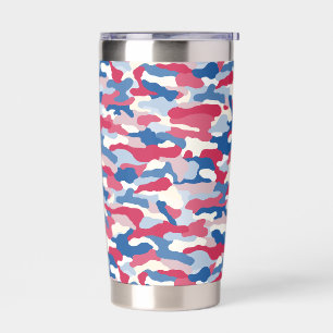 Red White & Blue Camouflage Thermobecher