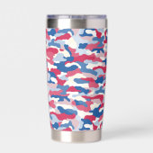 Red White & Blue Camouflage Thermobecher (Rückseite)