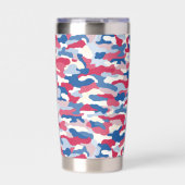 Red White & Blue Camouflage Thermobecher (Vorderseite)